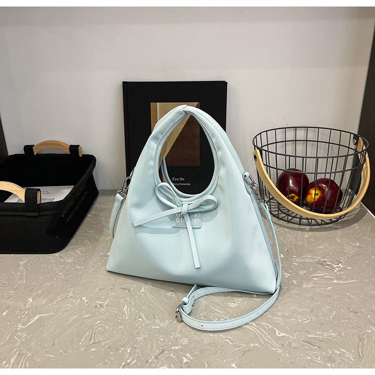Korean Simple Casual Messenger Bag Shoulder Bag 2025 Summer New Sweet Strap Bow Handbag Women
