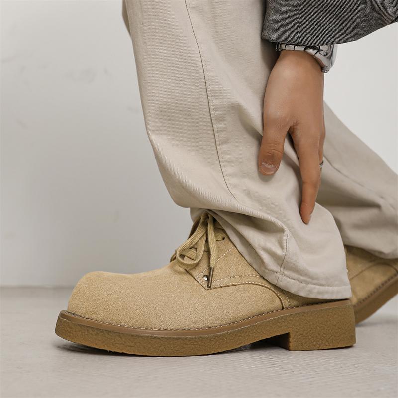 Fashion Fashion New Men Outdoor Anti-slip Wearable Walking Shoes Suede Men's Shoes Casual Comfortable Slip on Thick Soled Oxford Shoes