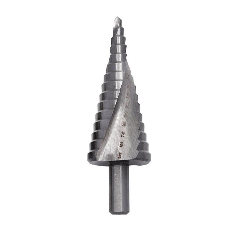 High Speed Steel 4241 Triangular Shank Spiral Groove Step Drill Pagoda Drill 4-12 4-20 4-32mm