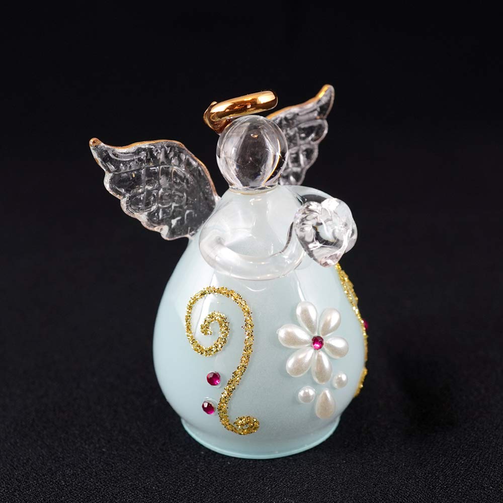 Four Cart Cute Handmade Glass Sugar Angel Bells (Set of 6)