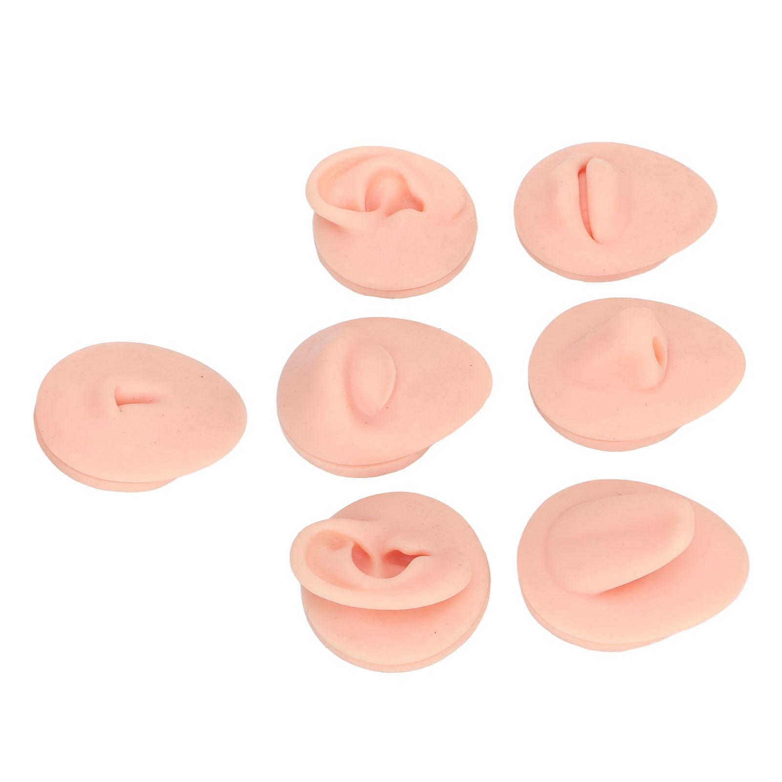 

Silicone Body Practice Model Simulation Silicone Ear Eye Nose Mouth Tongue and Belly Button Model for Novice Light Skin