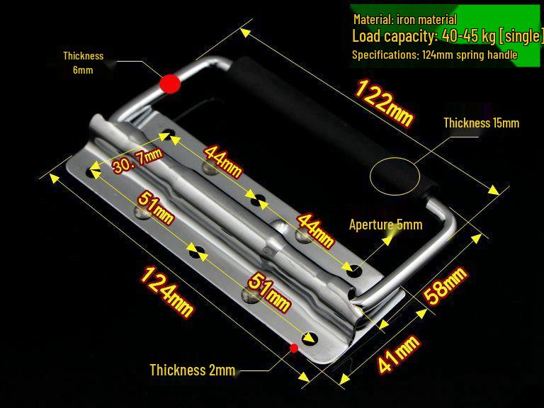 304 Stainless Steel Spring Loaded Folding Handle for Wooden Toolbox