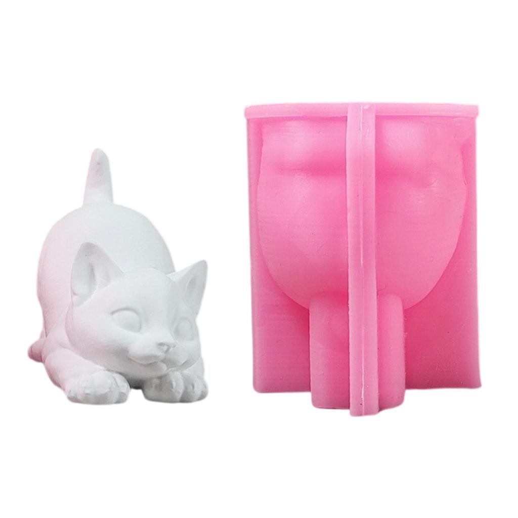 Cats Kitten Animal Silicone Molds for Candle Soap Candy Chocolate Molds Cement Gypsum Silicone Molds for Home Decoration