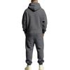 Men's Lined Hooded Jumpsuit Set for Winter Outdoor Sports, Loose Fit Hip Hop