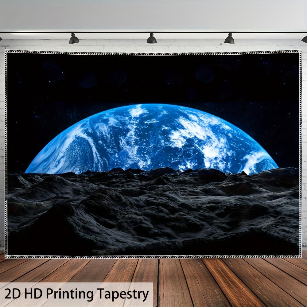 

VIKAMA Cosmic Perspective HD Tapestry Earth as Seen from the Moon Planetary Living Room Feature Wall Living Room Decor 74x94cm(29x37in)