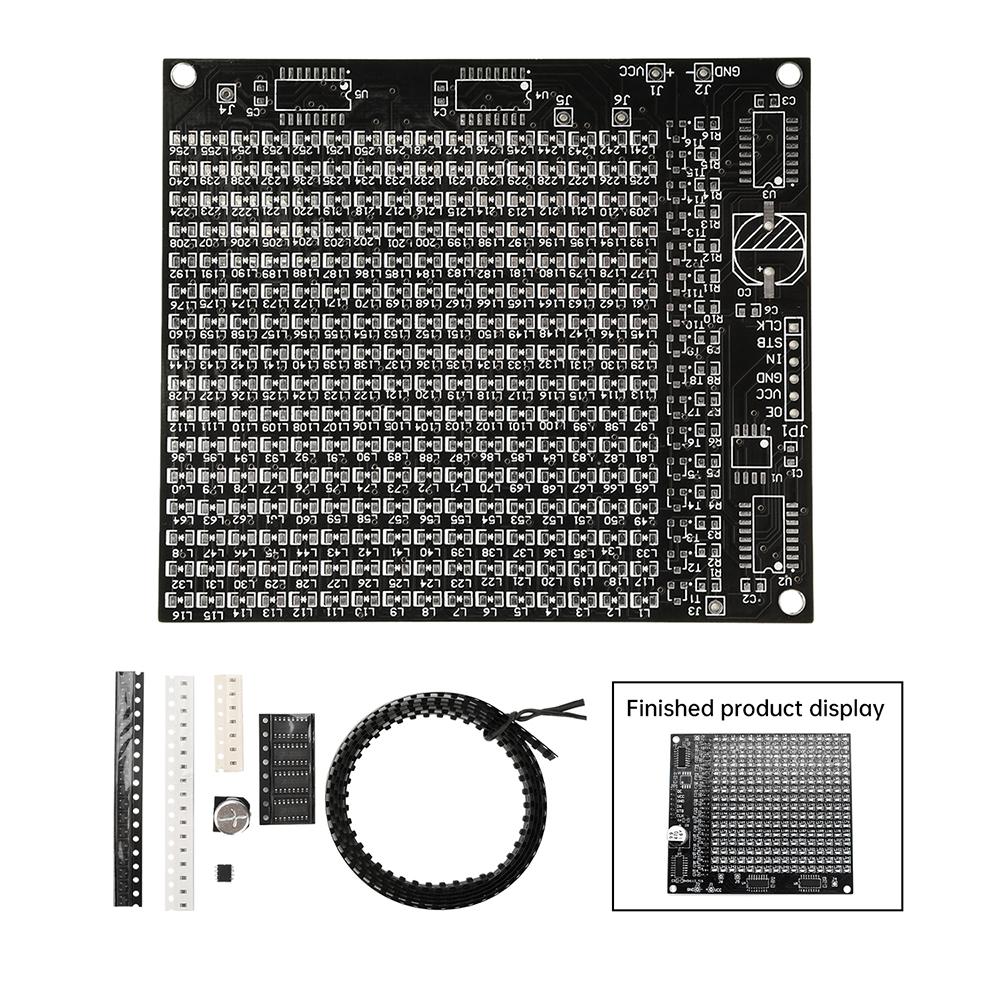 Kit di Saldatura per Schermo Pubblicitario a Matrice di Punti LED SMD 64 LED / 256 LED Fai da Te Display Rosso Divertente Kit Elettronico Fai da Te Pratica di Saldatura
