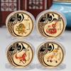 Zodiac Wrought Iron Medals Set: 12 Colored Commemorative Coins Featuring the Twelve Zodiac Animals.