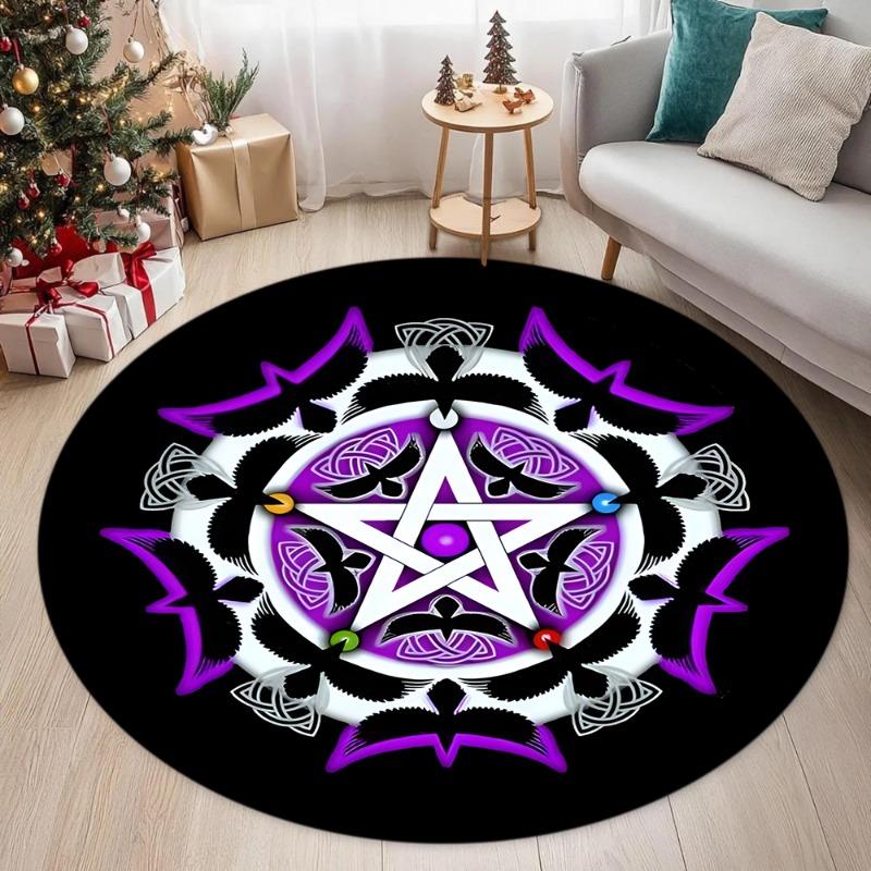 Vintage Bohemian Ethnic Style Circular Printed Carpet Carpets for Living Room Washroom Floor Mat Small Rugs for Bedroom