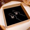 Zircon Bow Drop Earrings for Women Exquisite Sweet Dangle Earrings Long Tassel Ear Threads Vintage Trendy Versatile Jewelry Gift
