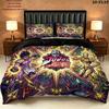 Jojos Bizarre Adventure Pattern Bedding Quilt Set Quilt Cover Pillowcase Home Birthday Gift(1 * Duvet Cover + 2 * Pillowcase, Without Core)