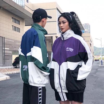 Giacca college stile college uomo primavera lettera ricamo bomber giacca casual street patchwork allentato cappotto con cerniera donna coppia