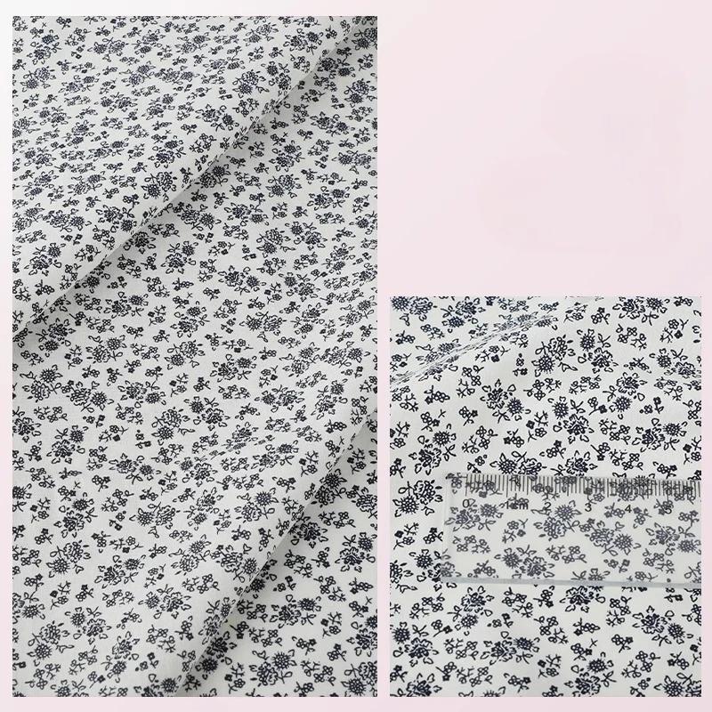 Wide 145cm Pastoral Flower Summer Poplin Cotton Fabric for DIY Children's Clothing Cloth Making Bedding Quilt Decoration Home