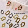Retro Alloy Nail Art: 3D Carved Oval & Square Photo Frame Decorations