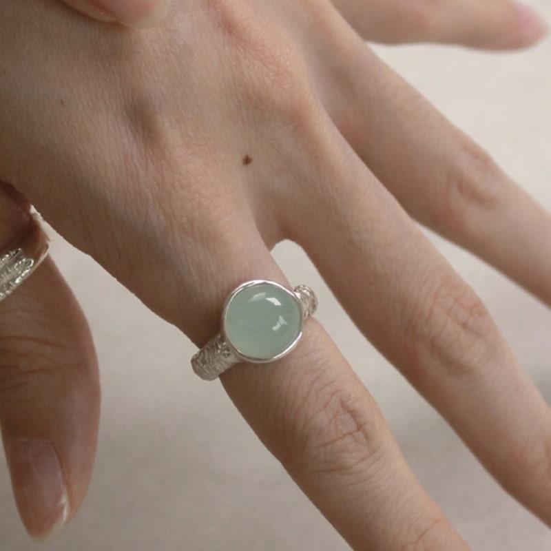 BOLDIERE Color stone ring [Milk aquamarine]_ R29