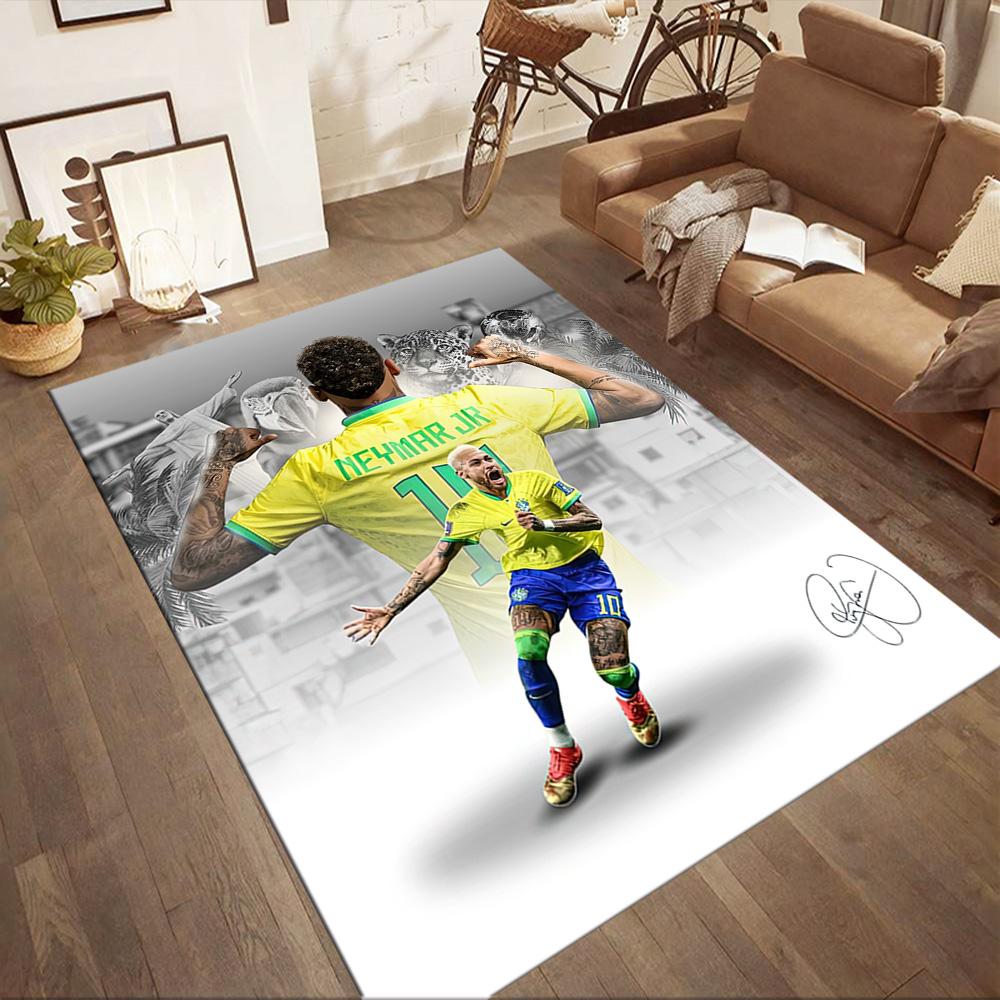Neymar Jr. Brazil Celebration Square Rugs Are a Great Choice for Living Rooms, Bedrooms, Home Décor, and As Gifts.