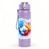 1PC Multicolor Splash Soccer Ball Print 750ml Color Plastic Sports Water Bottle Leakproof Flip Straw Lid Suitable for Sports Office Home Use