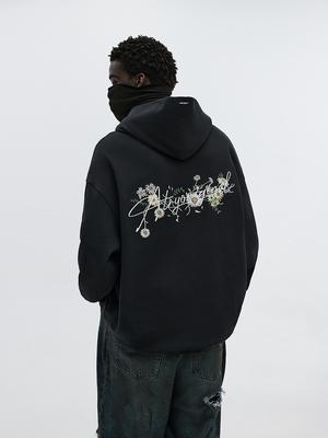 ATRY Floral Logo Hoodie ex Frühling Herbst Paar Baumwoll-Sweatshirt American Casual Sle Pflanze Floral Gemustert Streetwear
