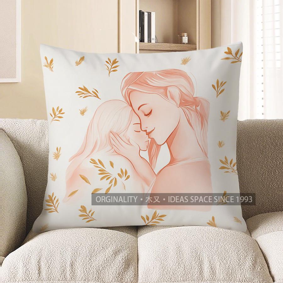 

Home Decor Red Flower Pillow: Simple and Stylish Home Decor Pattern Cushion Cover Suitable for Sofa Bedroom Car Pillow Cover 40x40cm