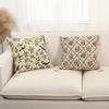 Retro European Style Cotton Linen Flower Cushion Pillowcase Living Room Sofa Backrest High Precision Jacquard Cushion Cover
