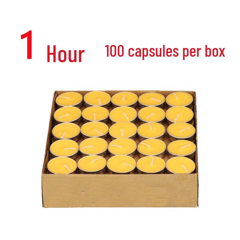 Handun 1-Hour Yellow Aluminum Ghee Lamps, 48-Count