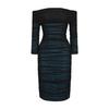 2025 Europäisches und Amerikanisches Damen Unifarbenes Off-Shoulder Schmal geschnittenes Partykleid