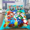 Juego de Ropa de Cama Completo de Super Mario Bros, 1 Funda Nórdica y 2 Fundas de Almohada, Adecuado para Dormitorio, Regalo Ideal para Fans