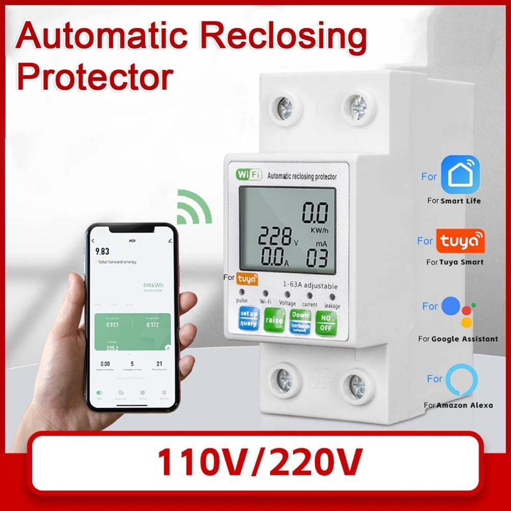 

For Tuya Smarts Life WiFi Smarts Energy Meter Power Leakage Over-voltage And Under-voltage Protector Alexas Smarts Home For Use China Mainland