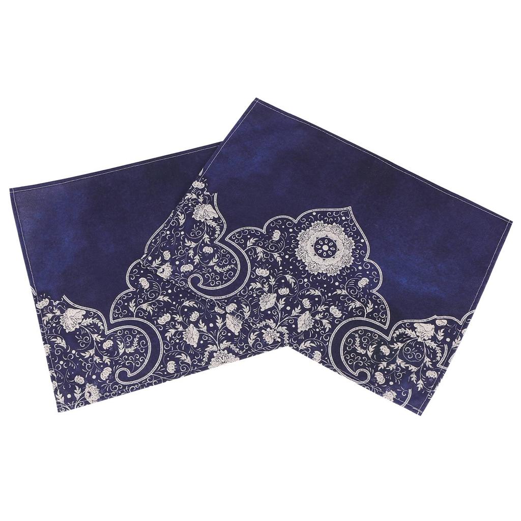 6 Pcs Blue Pattern Placemat Coasters Cup Dish Glass Table Mat Insulation Pad Kitchen Accessories