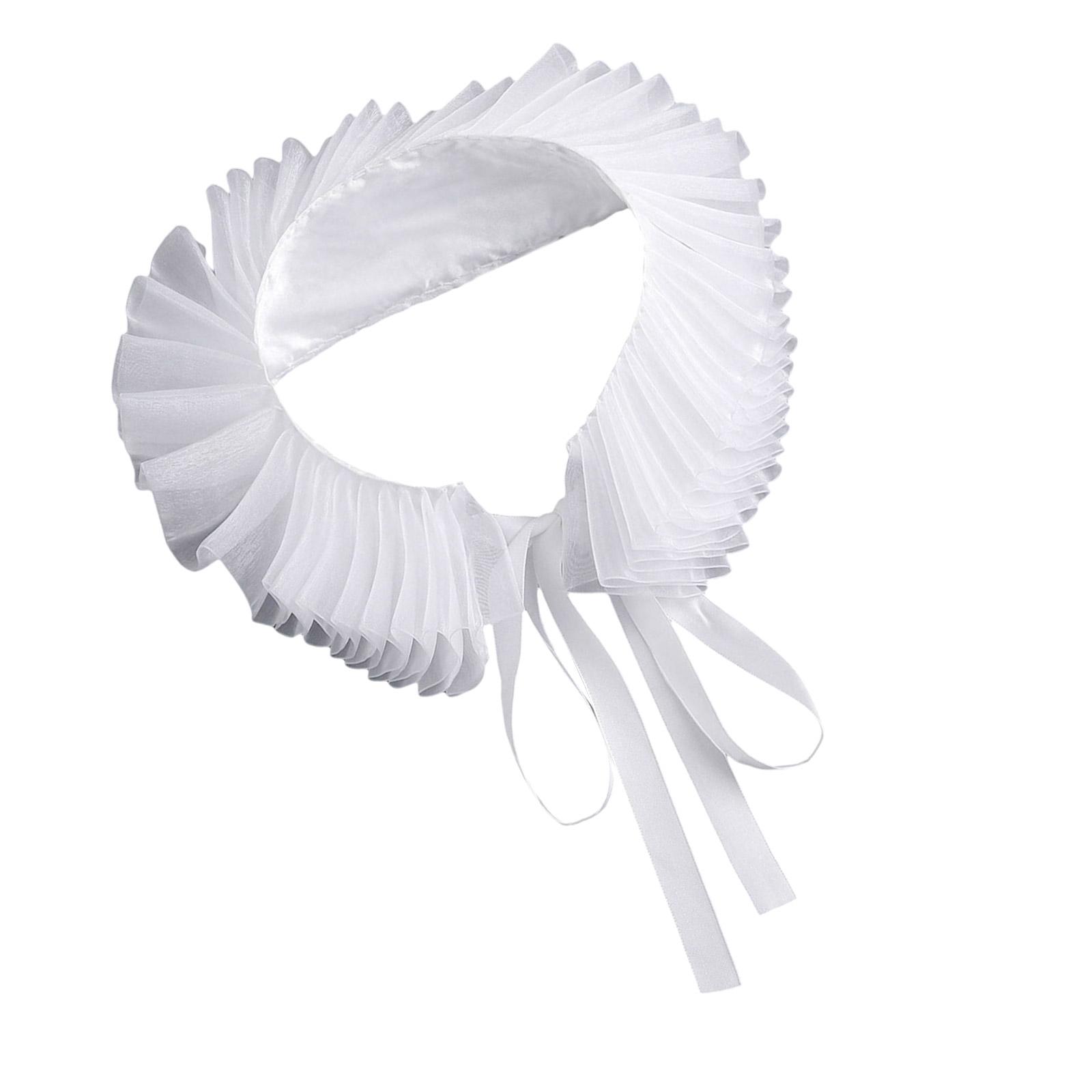 

Классический белый сетчатый воротник-рюш для ренессансных фестивалей, вечеринок и тематических мероприятий, шейный рафф с лентой для женщин