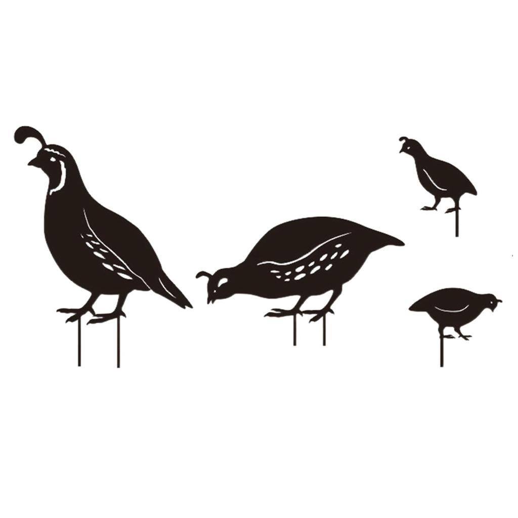 4x Bird Animal Statue Garden Decor Photographic Props Yard Stake Patio Iron Sculpture