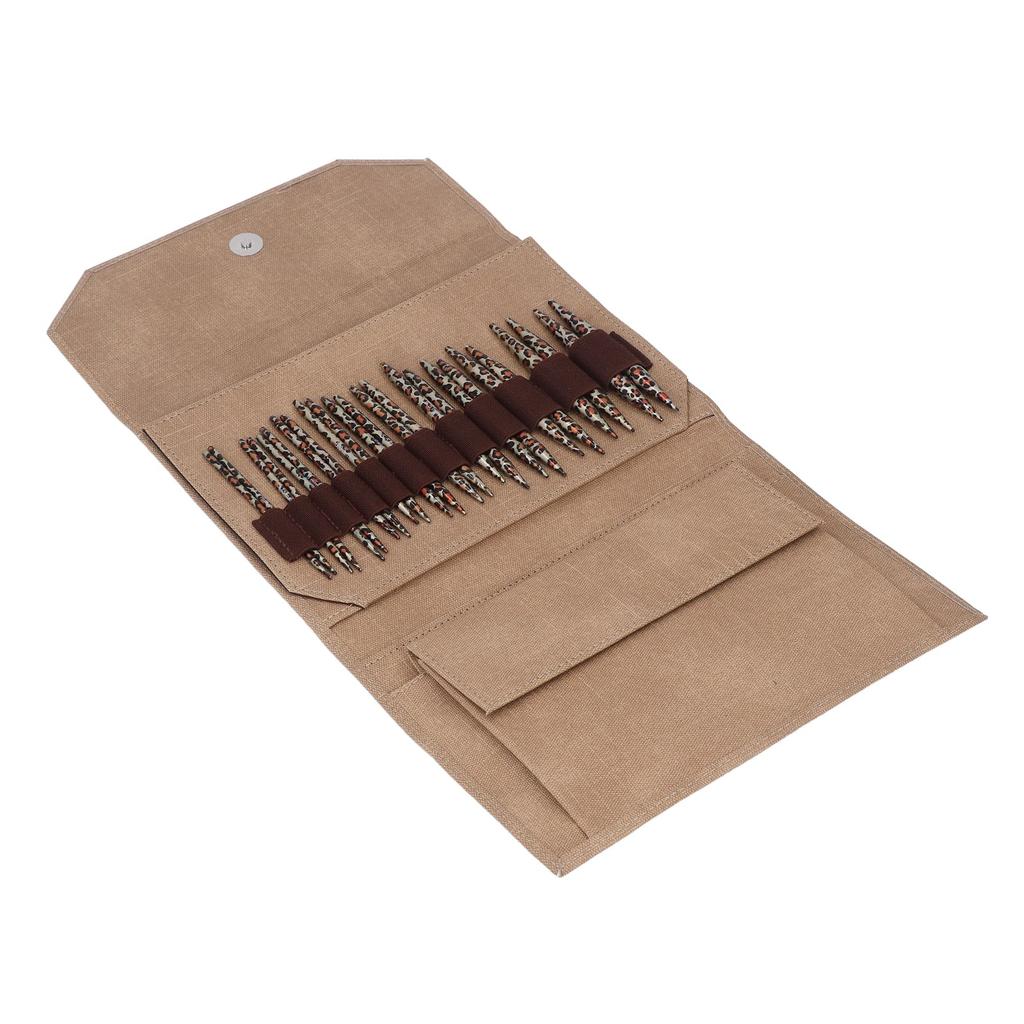 Knitting Needles Set Removable Circular Leopard Print Knitting Needles Sweater Needle Gauge Buttons