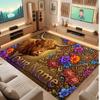 Highland Cow Theme Soft Crystal Velvet Rug Custom Name & Text Print Non Slip Floor Rug for Bedroom Living Room