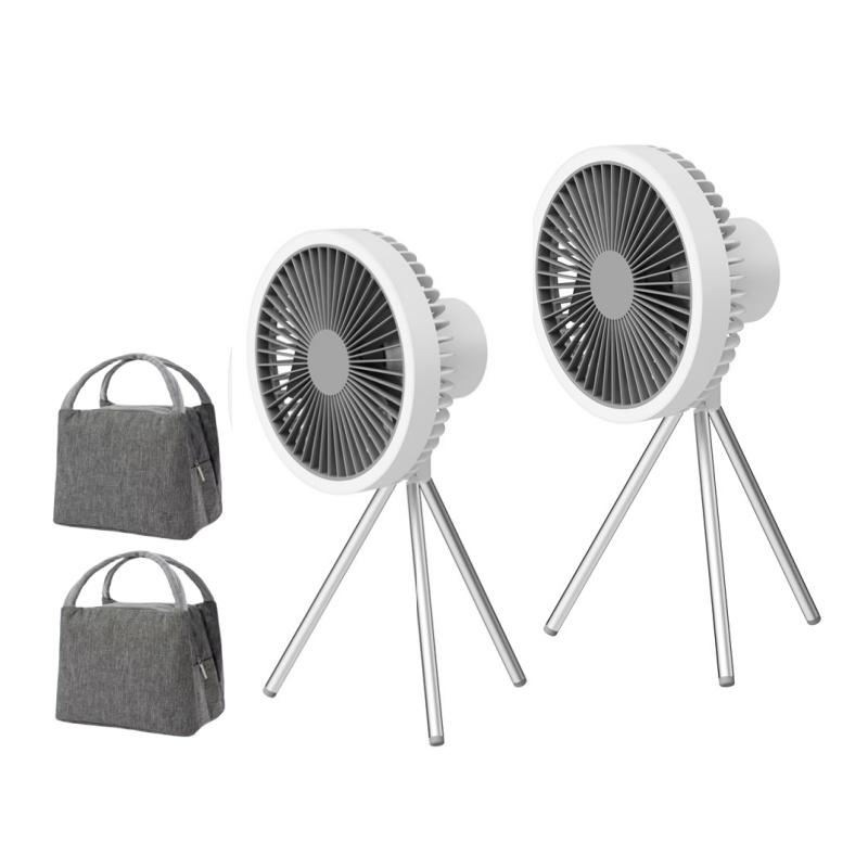 1/2PC 10000mAh Camping Fan Rechargeable Desktop Portable Circulator Wireless Ceiling Electric Fan with Power Bank LED Lighting