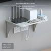 2tier Wall Mounted Router Storage Box, NoDrill WLAN Shelf, ivory A2 29cm