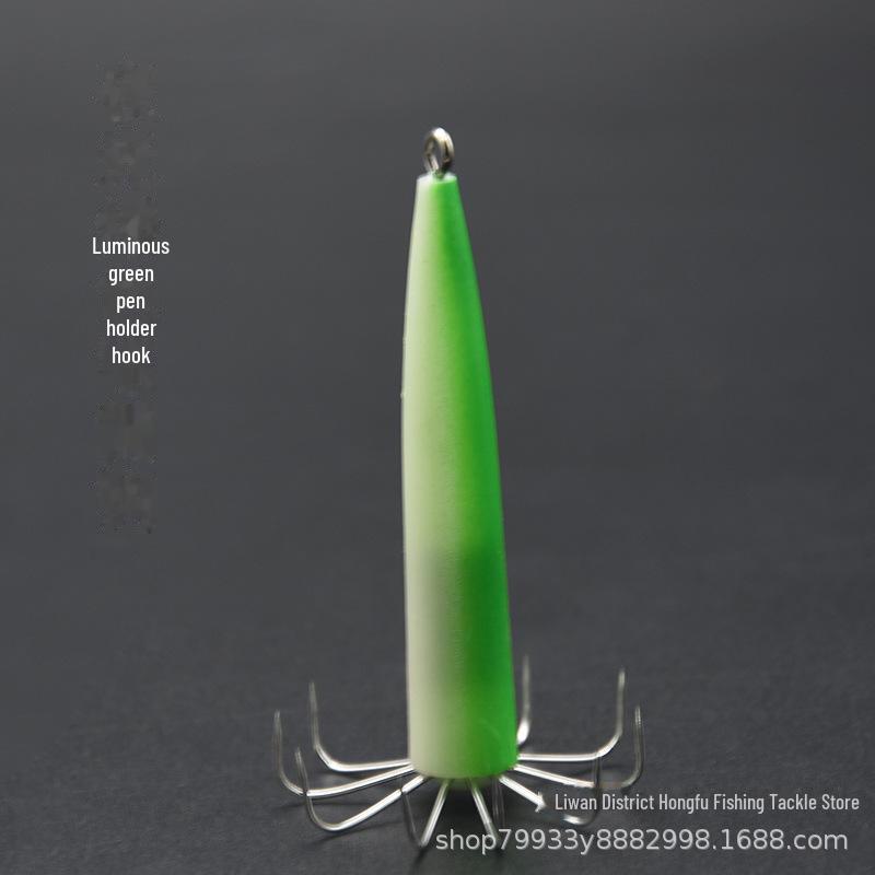 

«Светящийся многоцелевой крючок»: «Кальмар, осьминог, каракатица» — ручка и держатель для духовой трубки Pen holder hook зелёный