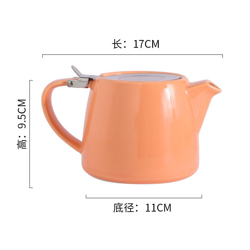 Japanese Style Ceramic Teapot with Filter Mesh Lid for Home Hotel Hand Drip Coffee Flower Tea 901-1000ml