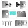 Silver Hinge Repair Plate with 4 Screws Hinge Fixing Plate  for Table Cabinet Window Door
