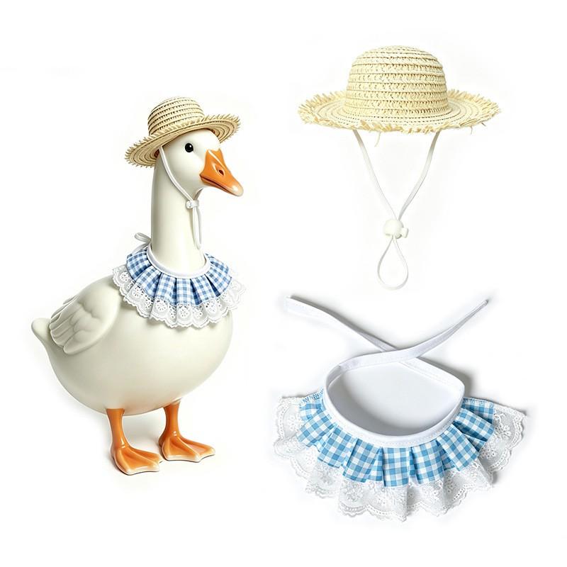 23 Inch Porch Goose Hat Set With Decorative Accessory Farmhouse Style Party Costume Outfit