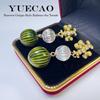 TB Retro Earrings: High-End, Light Luxury with Gold-Plated Copper, Ceramic Beads, European and American Medieval Style
