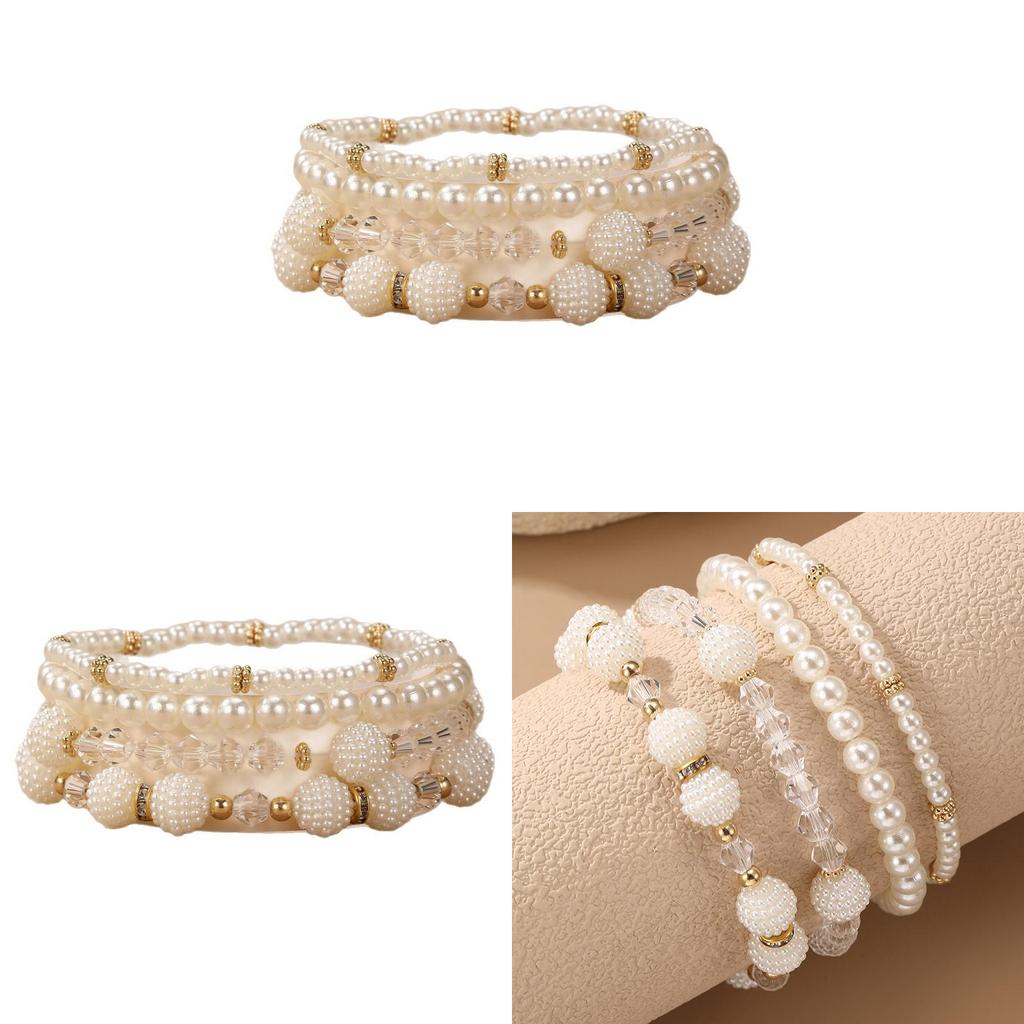 Bohemian Fashion Elegant Pearl Beaded Bracelet Set For Women Gift Jewelry