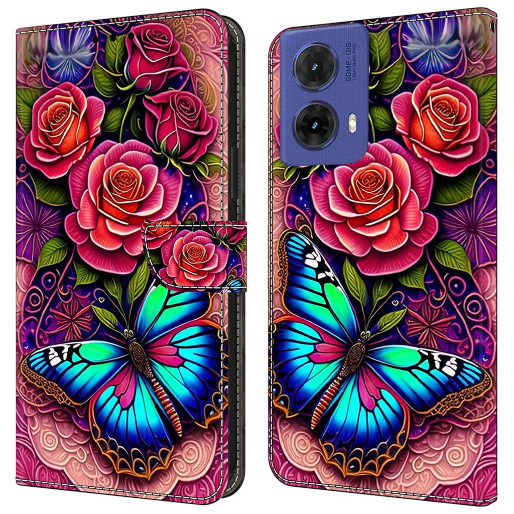 Etui portfelowe ze skóry PU na Motorola Moto G85 5G/S50 Neo 5G z podstawką