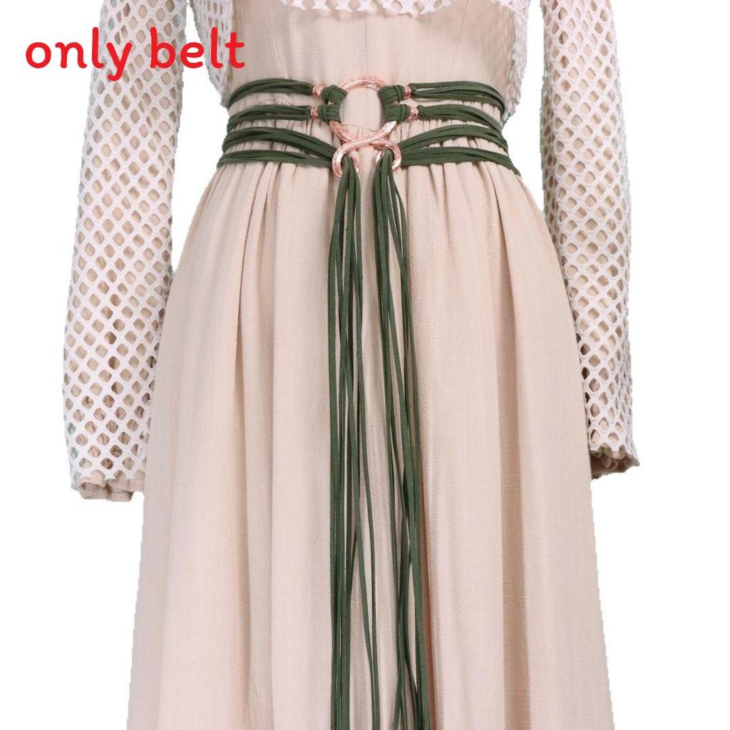 Medieval Renaissance Green Snake Belt With Decorative Buckle For Cosplay And Costume Accessory