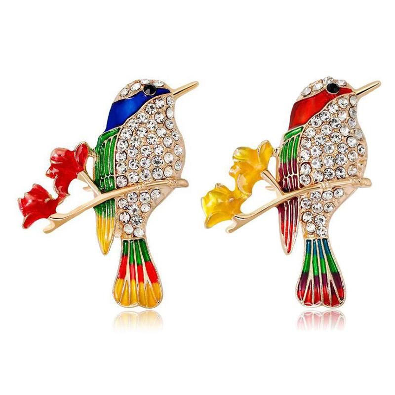 Fashion Temperament Colorful Birds Enamel Brooches Creative Cute Corsage For Women Girls Delicate Clothing Accessories Gifts