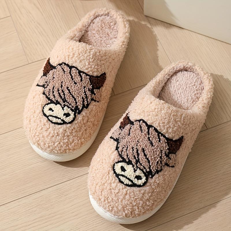 Autumn and Winter Comfortable Elegant Unisex Animal Pattern Design, Large Size Couple Style for Men and Women, Soft Sole, Beige