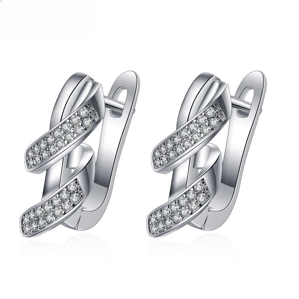 925 Sterling Silver Earrings For Women Round Zircon Earrings Sparkling Party Wedding Jewelry Gift AccessoriesGood Product