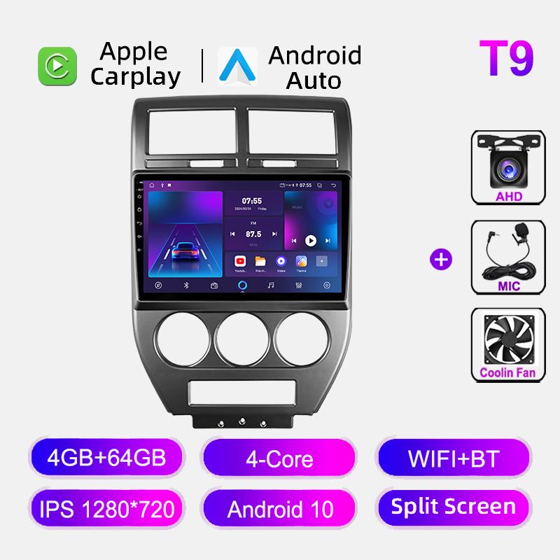 Car Multimedia Player for Jeep Compass MK Patriot 2006-2010 Android Radio 2 Din Stereo Screen GPS Navigation Head Unit Carplay