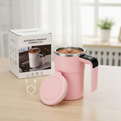 Self Stirring Coffee Mug Rechargeable Automatic Magnetic Mixing Cup with Lid Suitable for Coffee Milk Cocoa and Other Beverages