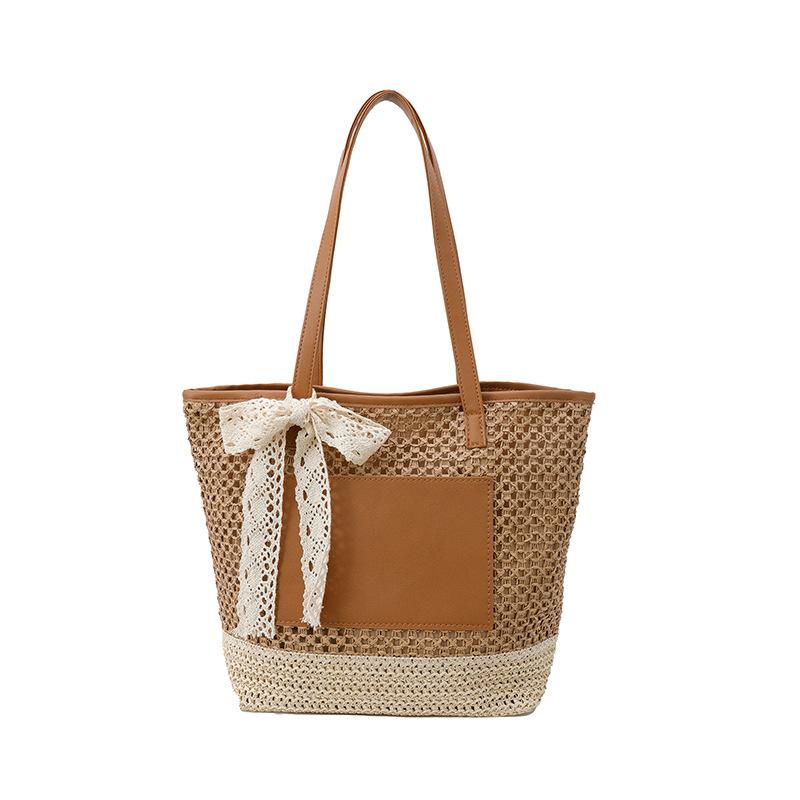 

New small fresh and sweet wind weaving straw fashion trend women s bag shoulder bag tote bag хаки