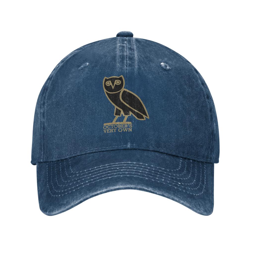 October's Very Own Drake's Owl Washed Denim Baseball Caps Snapback Baseball Hats Breathable Casquette Outdoor for Unisex And Women