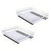 Expandable Pull Out Cabinet Organizer 3 Slide Rails Slide Out Drawer Roll Out Shelf Fix with Adhesive Screw White L and